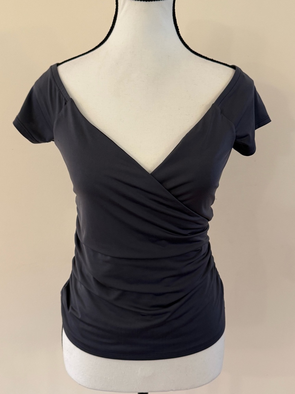 Express Black Wrap-Style Short Sleeve Top size small